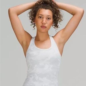 Lululemon racer back camo tank.  Size 4 practically new! In great condition!